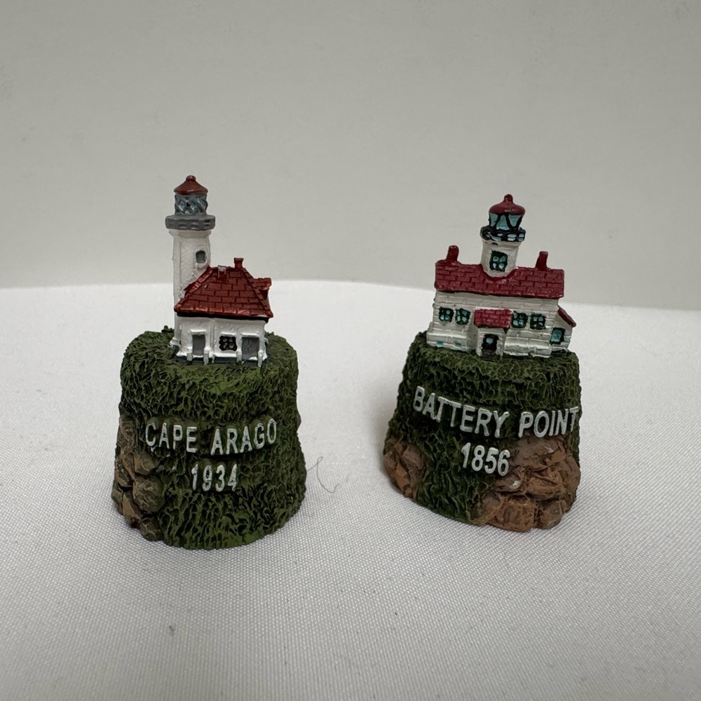 Vintage Thimbles Cape Arago and Battery Point Lighthouse